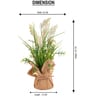 Cream Silk Plastic And Jute Faux Pampas Grass Arrangement Flower Bunch With Jute Wrap