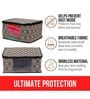 Cream Solid Non Woven Foldable Underbed Organizer (Set Of 8)