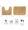 Cream Solid Polyester 28x20 Inches AntiSkid 1 Bathmat & 1 Contour Mat