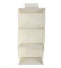 Cream Solid Polypropylene  Foldable Cupboard Hanging Cloth Organiser With 3 Shelves