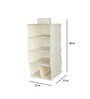 Cream Solid Polypropylene  Foldable Cupboard Hanging Cloth Organiser With 4 Shelves