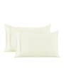 Cream Solid 400 TC Cotton Satin King Bedsheet With 2 Pillow Covers