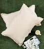 Cream Solid Velvet 27x18 Inches Pillow Covers (Set of 2)