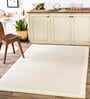 Cream Solid Wool 8 ft x 10 ft Hand tufted Carpet