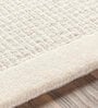 Cream Solid Wool 8 ft x 10 ft Hand tufted Carpet