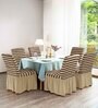 Cream Solid Polyester (Pack of 6) Seater Chair Cover