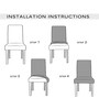 Cream Solid Polyester (Pack of 6) Seater Chair Cover