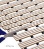 Cream Striped PVC 24x19 Inches Antiskid Shower Bath Mat