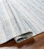 Cream Stripes Pet Yarn 5 ft x 7 ft Hand Woven Carpet