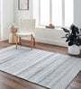 Cream Stripes Pet Yarn 8 ft x 10 ft Hand Woven Carpet