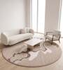 Beige Abstract Woolen 48 x 48 Inches Hand Tufted Rug