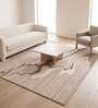 Beige Abstract Woolen 60 x 96 Inches Hand Tufted Rug