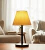 Cream Texture Fabric Shade Table Lamp, Minimalist Bedside Lamp with Metal Base for Bedroom, Living Room & Study