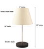 Cream Texture Fabric Shade with Modern Silver & Black Table Lamp for Bedroom & Living Room