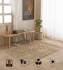 Cream Traditional Hand Woven 6 Ft X 4 Ft  Dhurrie