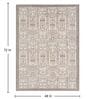 Cream Traditional Polyester 4 ft x 6 ft Machine Made Carpet