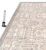 Cream Traditional Polyester 5 ft x 7 ft Machine Made Carpet