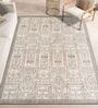 Cream Traditional Polyester 6 ft x 9 ft Machine Made Carpet