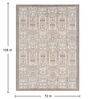 Cream Traditional Polyester 6 ft x 9 ft Machine Made Carpet
