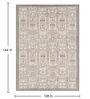 Cream Traditional Polyester 9 ft x 12 ft Machine Made Carpet