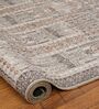 Cream Traditional Polyester 9 ft x 12 ft Machine Made Carpet