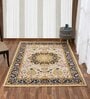Cream Traditional Wool 5 ft x 7 ft Hand Tufted Carpet
