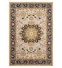 Cream Traditional Wool 5 ft x 7 ft Hand Tufted Carpet