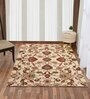 Cream Traditional Wool 6 ft x 9 ft Hand Tufted Carpet