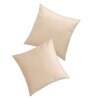 Cream Velevt Solids 24x24 inches  Large Cushion Covers  (2Pcs)