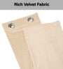 Cream Velevt Solids 7ft Light Filtering Eyelet Door Curtain