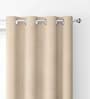 Cream Velevt Solids 9ft Light Filtering Eyelet Long Door Curtain