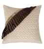 Cream Velvet Abstract 16X16 Inches Cushion Covers (Pack of 2)