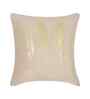 Cream Velvet Abstract 16X16 Inches Cushion Covers (Pack of 2)