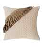 Cream Velvet Abstract 16X16 Inches Cushion Covers (Pack of 2)