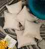Cream Velvet Abstract 16X16 Inches Cushion Covers (Pack of 5)