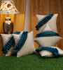 Cream Velvet Abstract 16X16 Inches Cushion Covers (Pack of 5)
