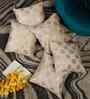 Cream Velvet Abstract 16X16 Inches Cushion Covers (Pack of 5)