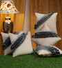 Cream Velvet Abstract 16X16 Inches Cushion Covers (Pack of 5)