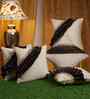 Cream Velvet Abstract 16X16 Inches Cushion Covers (Pack of 5)