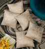 Cream Velvet Abstract 16X16 Inches Cushion Covers (5Pcs)