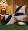 Cream Velvet Abstract 16X16 Inches Cushion Covers (Pack of 5)