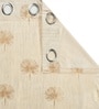 Cream Velvet Abstract 5 Foot Ring Top Window Curtain