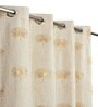 Cream Velvet Abstract 5 Foot Ring Top Window Curtains Set Of 2