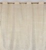 Cream Velvet Abstract 7 Foot Ring Top Door Curtain