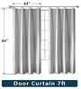 Cream Velvet Abstract 7 Foot Ring Top Door Curtain