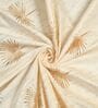 Cream Velvet Abstract 7 Foot Ring Top Door Curtains Set Of 2