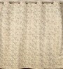 Cream Velvet Feather 5Ft Ring Top Window Curtain Pack of 1