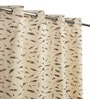 Cream Velvet Feather 5Ft Ring Top Window Curtain Pack of 1