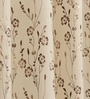 Cream Velvet Feather 5Ft Ring Top Window Curtains Pack of  2