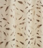 Cream Velvet Feather 5Ft Ring Top Window Curtains Pack of  2